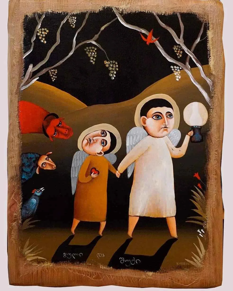 The Artist Dmitry Bukhrov color art works in The Naive art and bright acrylic technique | Moscow, Russia