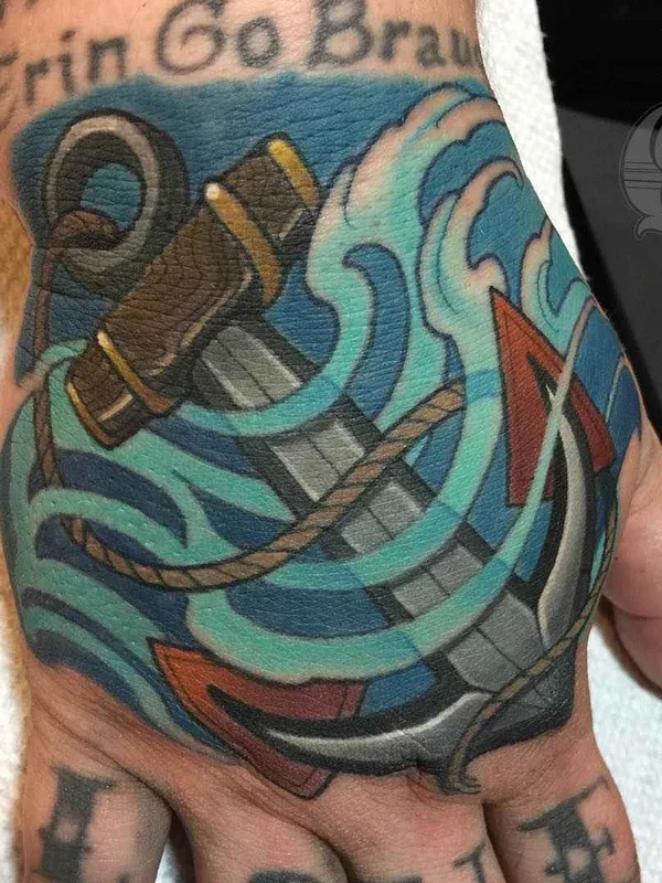 color neo traditional татуировка на back of hand #14737 | Тату мастер Evan Qualls