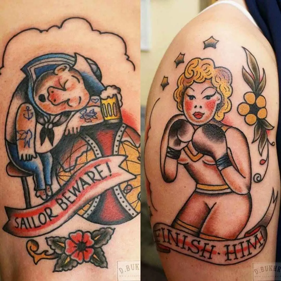 Tattoo artist Dmitry Bukhrov color traditional and old school tattoo | Moscow, Russia