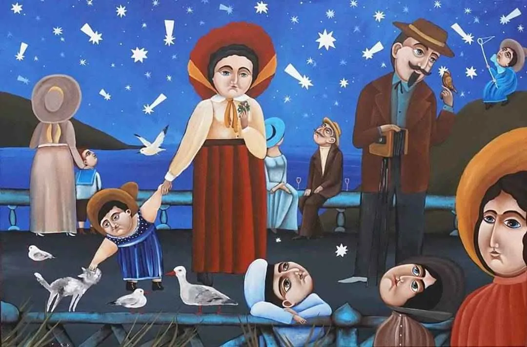 The Artist Dmitry Bukhrov color art works in The Naive art and bright acrylic technique | Moscow, Russia