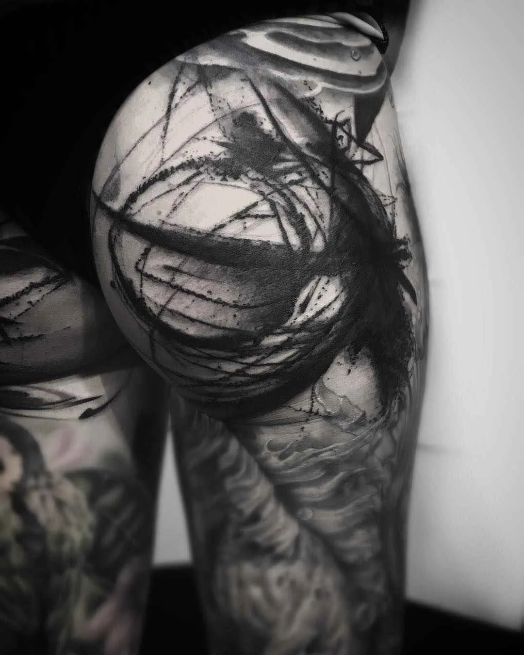 Tattoo artist Natalie Nox, black sketch tattoo, blackwork | Athens, Greece