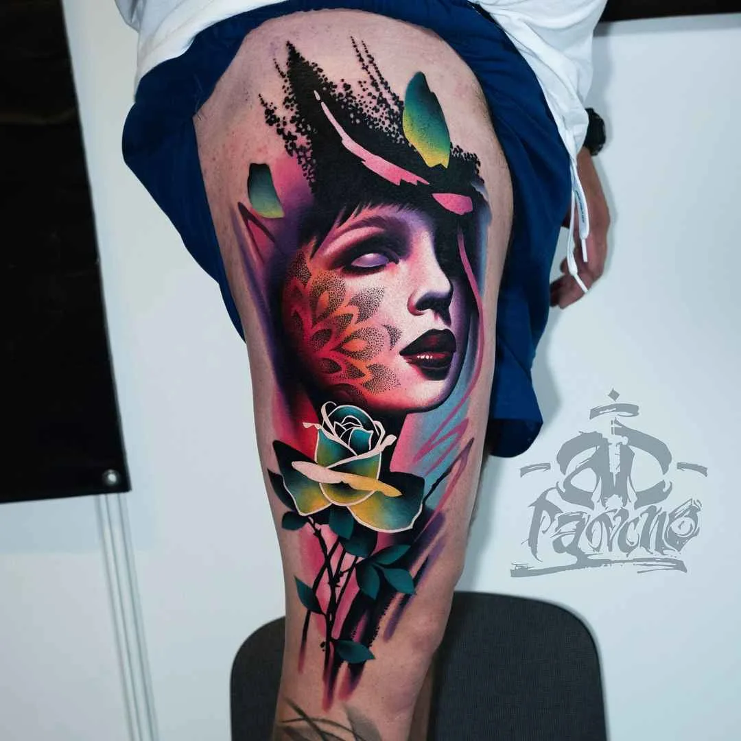 Tatuagem artista A.D. Pancho design realista color