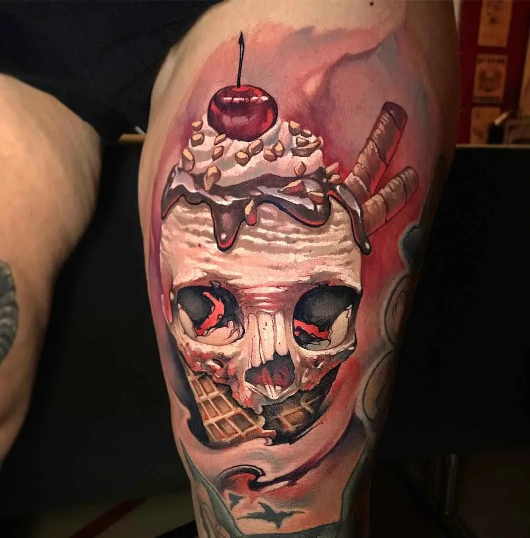 Tattoo artist Benjamin Laukis color realism tattoo in the authors style