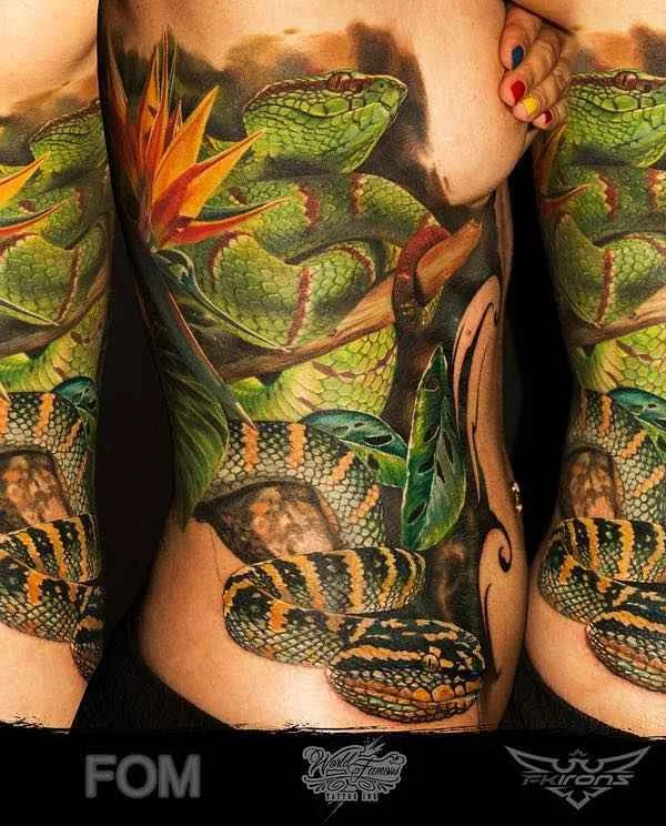 female color realism tattoo on ribcage #14659 | Tattoo Artist Илья Фоминых