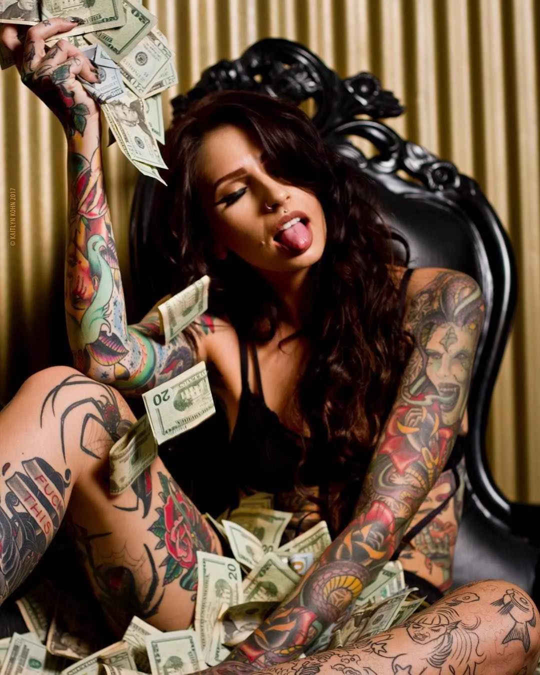 Tattooed model Angela Mazzanti, alternative photo model, inked girl | USA