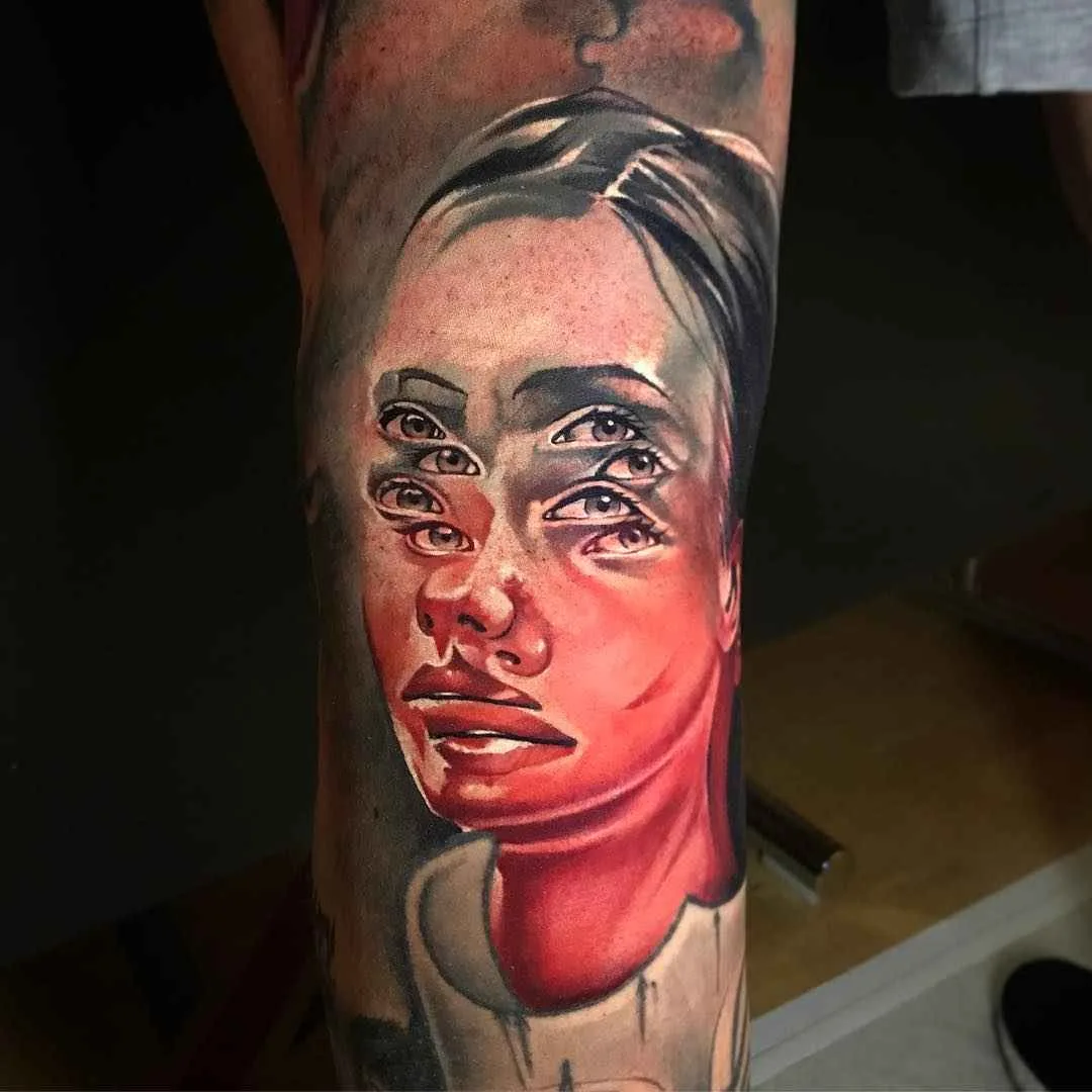 Tattoo artist Benjamin Laukis color realism tattoo in the authors style