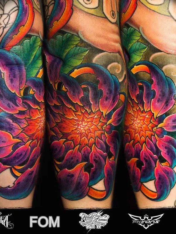 color japanese tattoo on full sleeve #14660 | Tattoo Artist Илья Фоминых