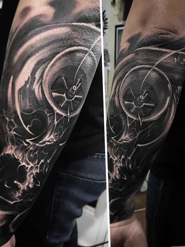 black and grey blackwork Tatuagem em full sleeve #14843 | Tatuador Brandon Herrera