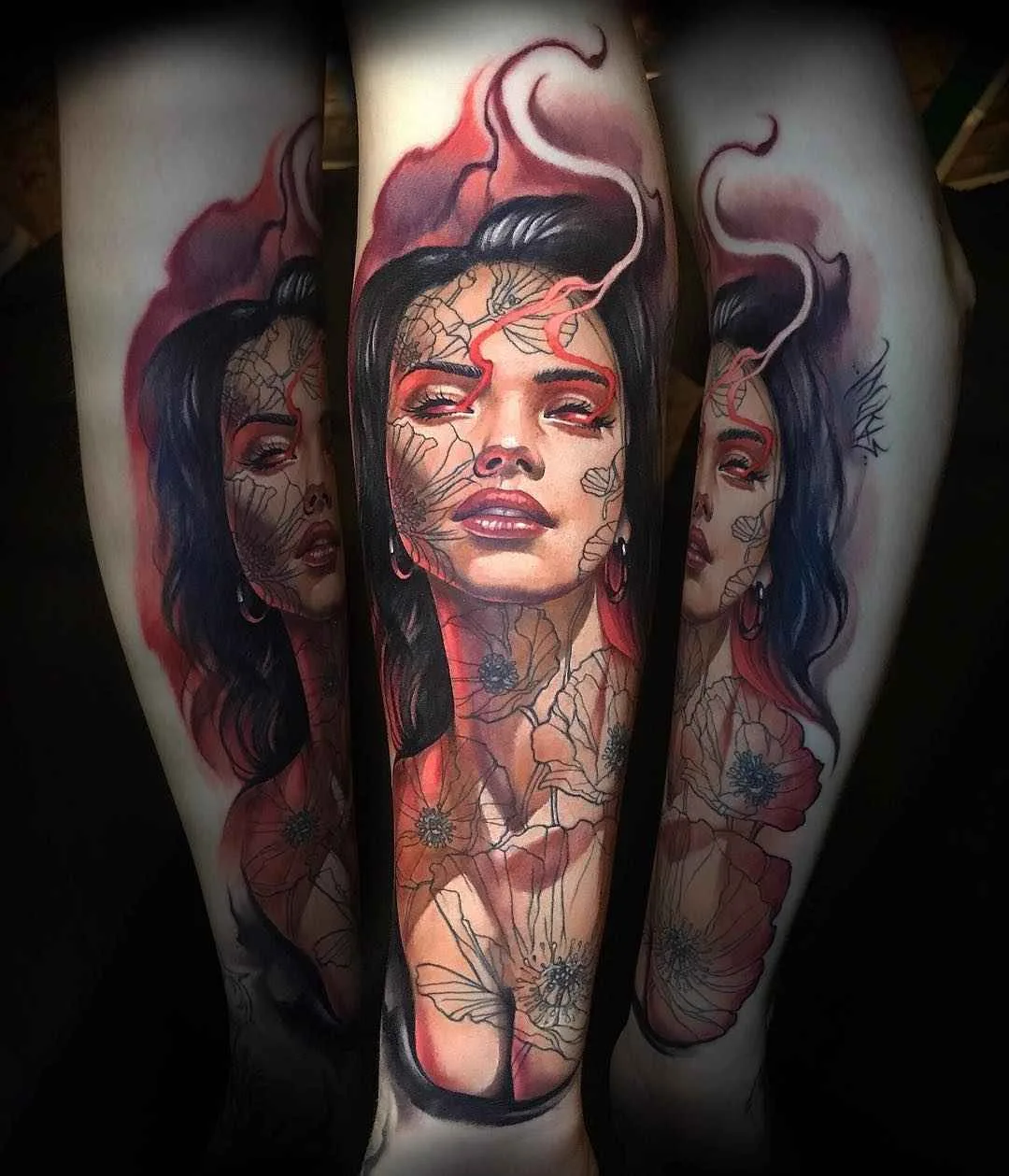 Tattoo artist Benjamin Laukis color realism tattoo in the authors style