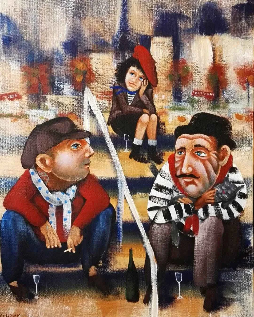 The Artist Dmitry Bukhrov color art works in The Naive art and bright acrylic technique | Moscow, Russia