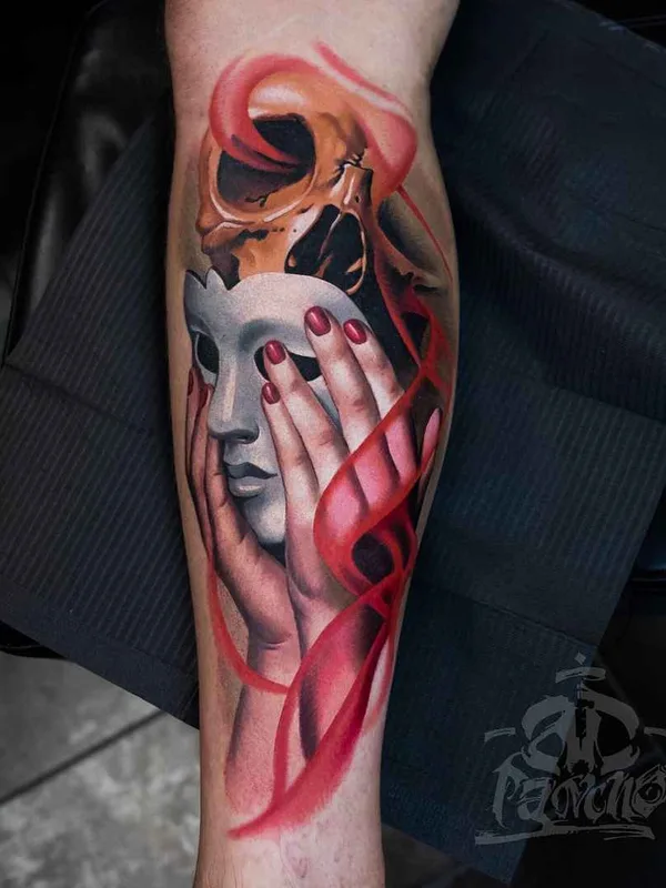 color realism 纹身 在 calf #14464 | 纹身师 A.D. Pancho