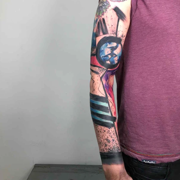 Abstract Geometric, Abstract tattoo on Full Sleeve