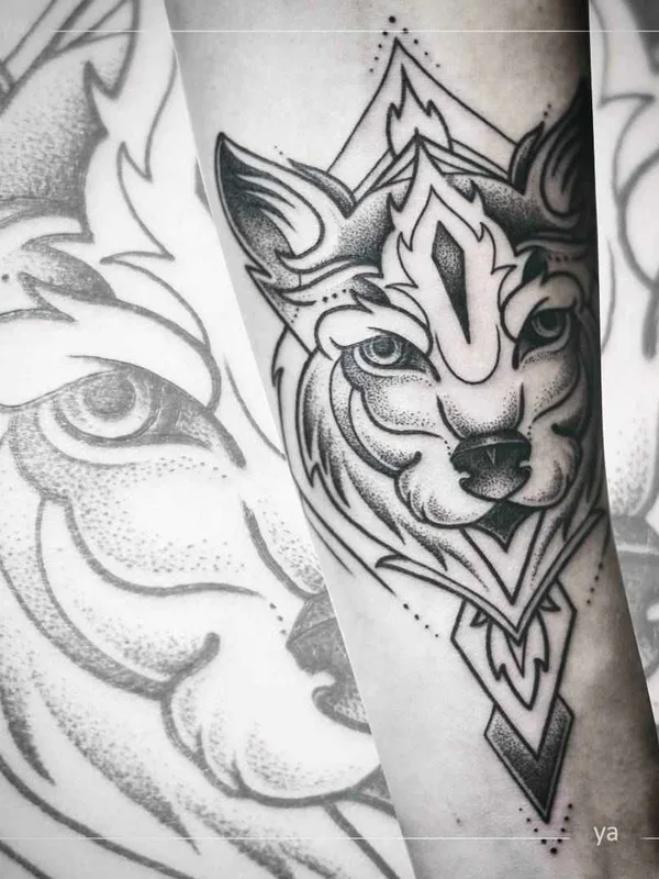 black and grey geometric Tatuagem em forearm #14825 | Tatuador Анастасия Ятссон