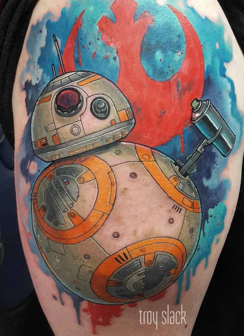 Pop cultura na escola nova e colorida de tattoos por Troy Slack