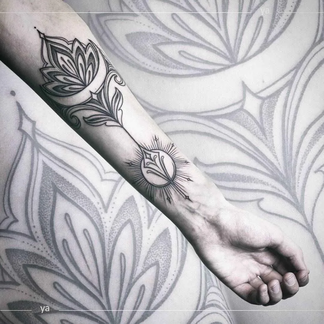Tatuador Anastasiya Yatsson tatuagem negra trabalho de linhas autores design tatuagem | Moscou, Rússia