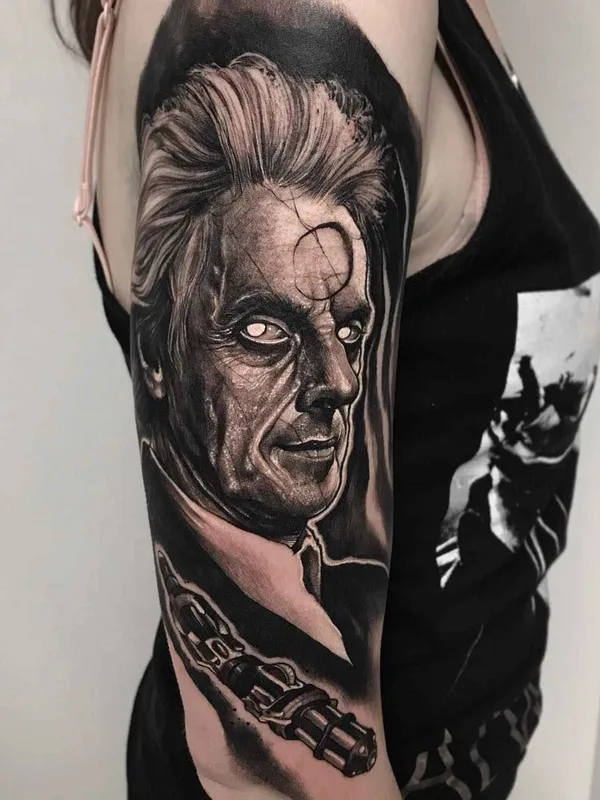female black and grey black and grey 纹身 在 full sleeve #14429 | 纹身师 Anrijs Straume