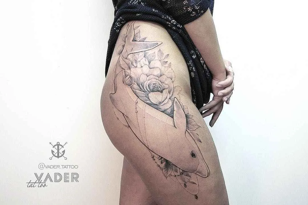 Tattoo artist Tatiana Vader authors dotwork watercolor tattoo | Saint Petersburg, Russia