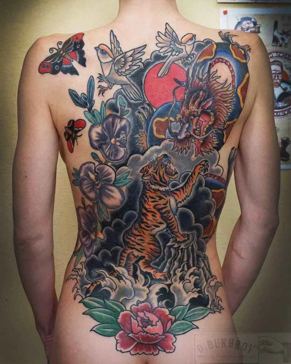 Tattoo artist Dmitry Bukhrov color traditional and old school tattoo | Moscow, Russia