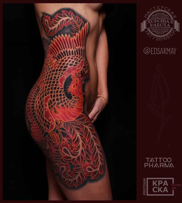 Японская Phoenix tattoo на Side