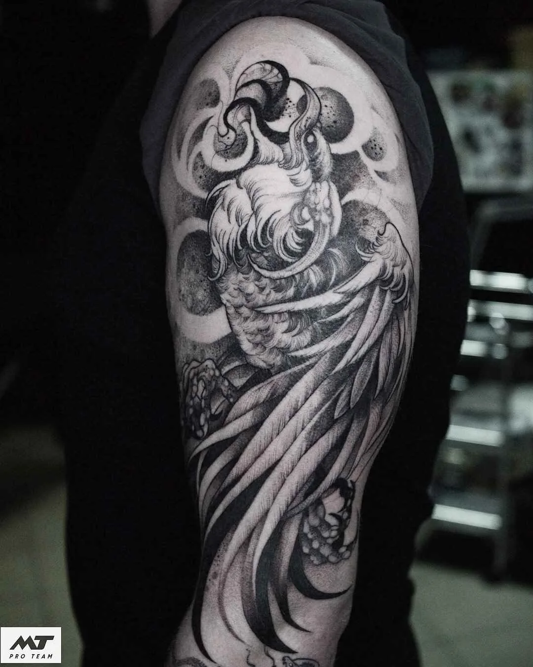 Tattoo artist Sasha Katuna authors blackwork tattoo | Russia