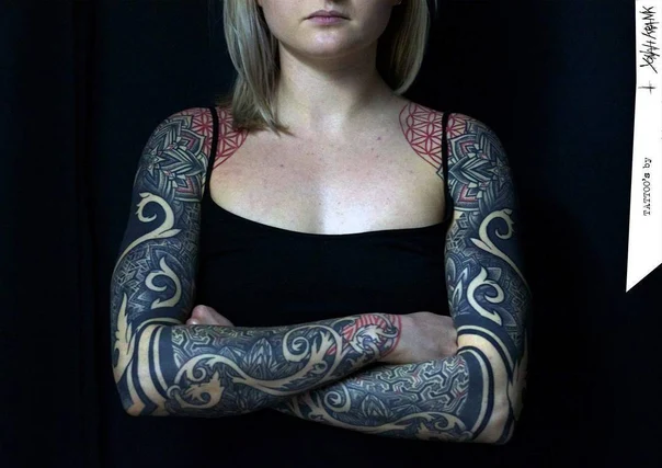 Ornamental Mandala, Geometric tattoo on Full Sleeve