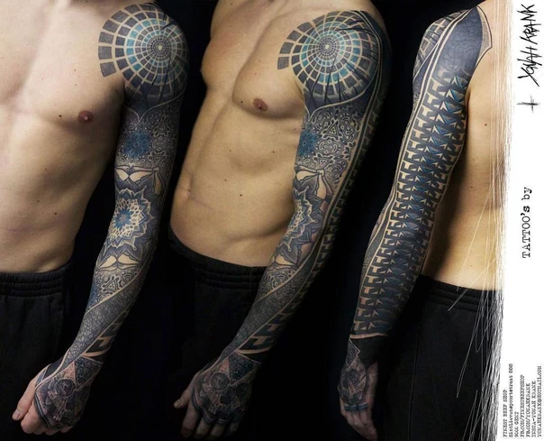 Geometric Mandala, Geometric tattoo on Full Sleeve
