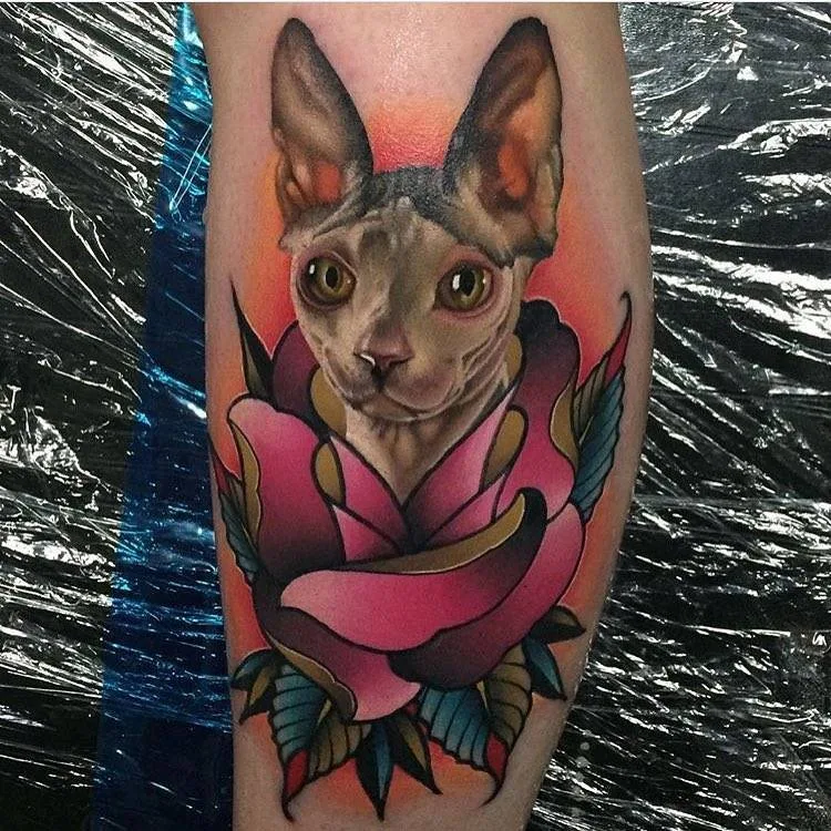 Tattoo artist John Yogi Barrett, authors style realistic tattoo with traditional images | USA