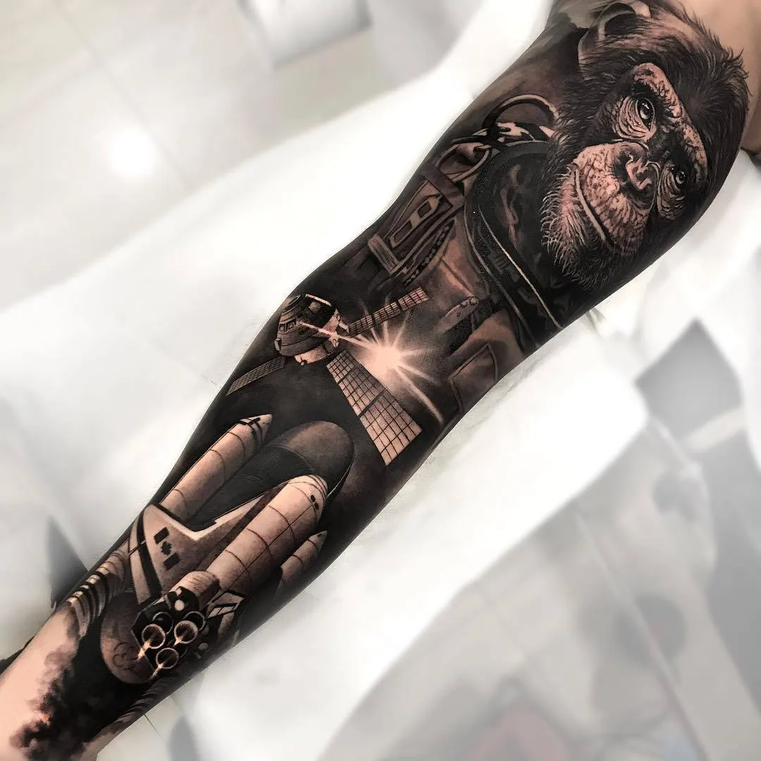 Tattoo artist Matias Noble, black&grey portrait realistic tattoo, Noble Art Gallery | Valencia, Spain