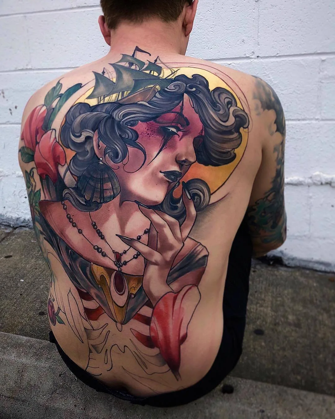 Tattoo artist Matt Tischler, authors style color neo traditional tattoo | USA