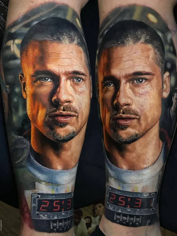 color photorealism Tatuagem em calf #26304 | Tatuador Александр О'харин