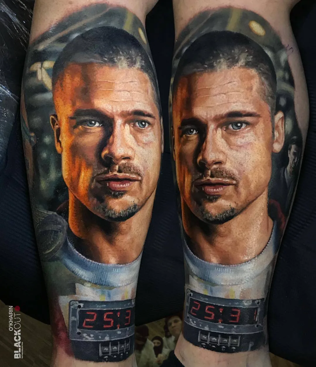Artista de tattoo Sasha O'Kharin, retrato de cor em tattoo de realismo