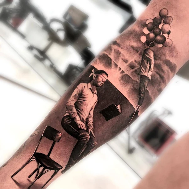 Realism Surreal, Man tattoo on Forearm
