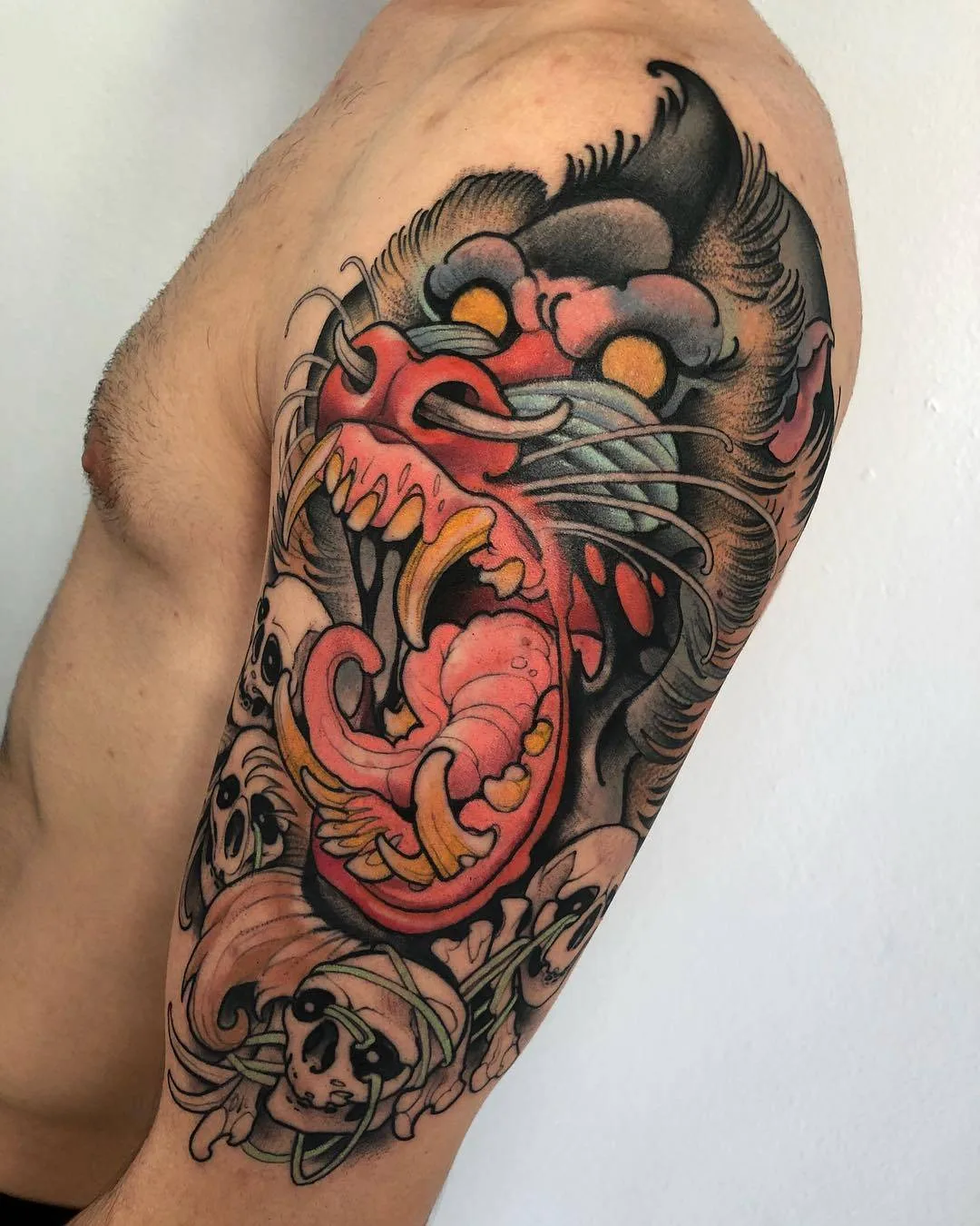 Tattoo artist MOSH, color neo traditional oriental tattoo by individual design | Barcelona, Spain
