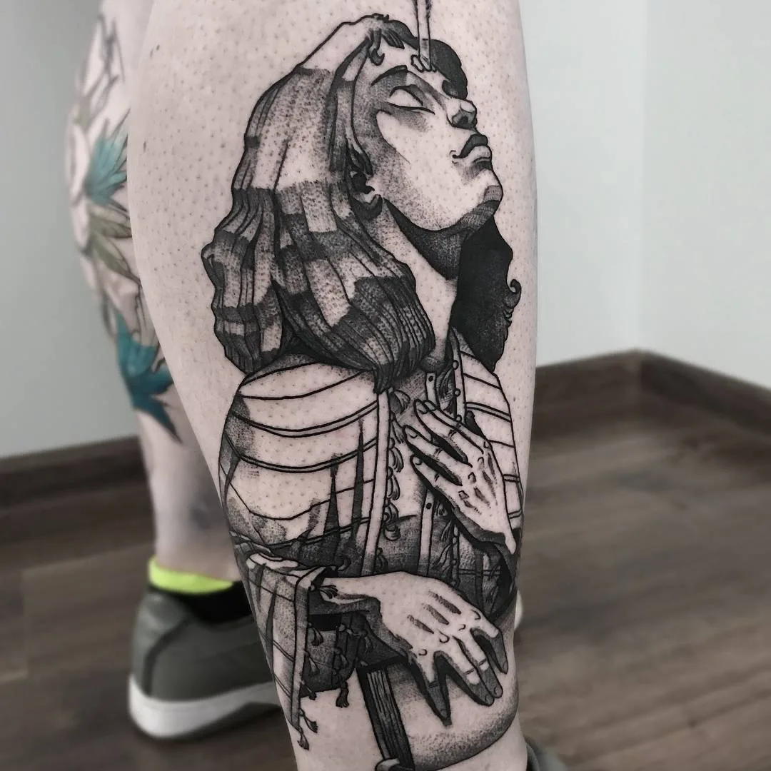 Tattoo artist Maurycy Szymczak, authors blackwork sketch tattoo | Poland