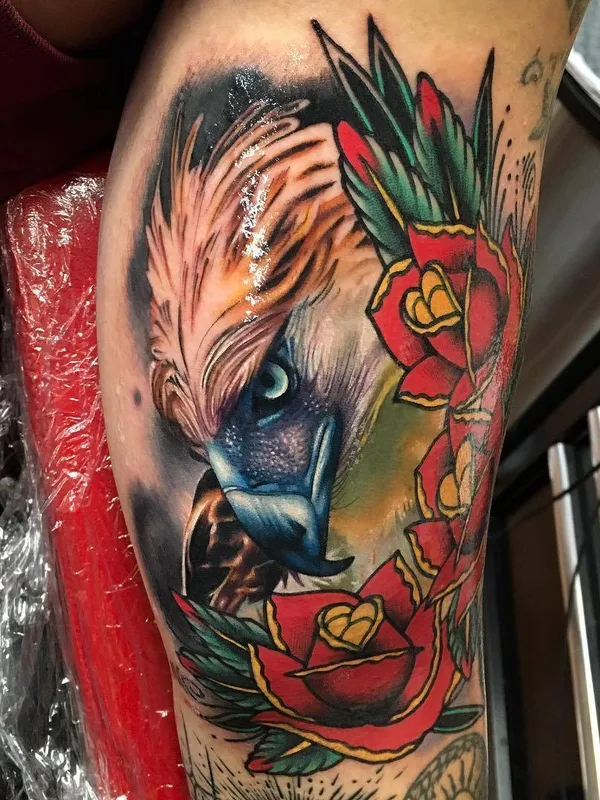 color neo traditional 纹身 在 forearm #26739 | 纹身师 John Yogi Barrett