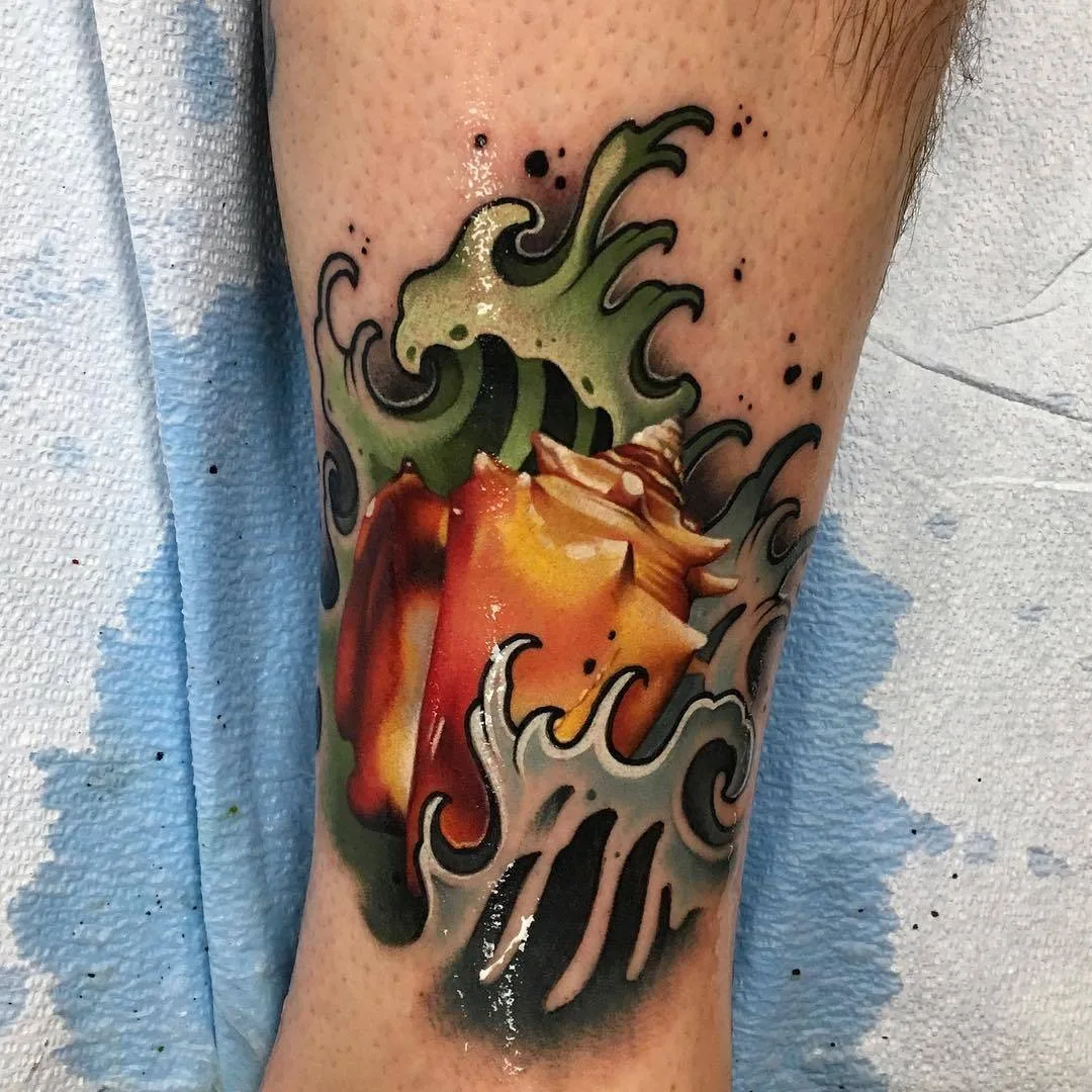 Tattoo artist John Yogi Barrett, authors style realistic tattoo with traditional images | USA