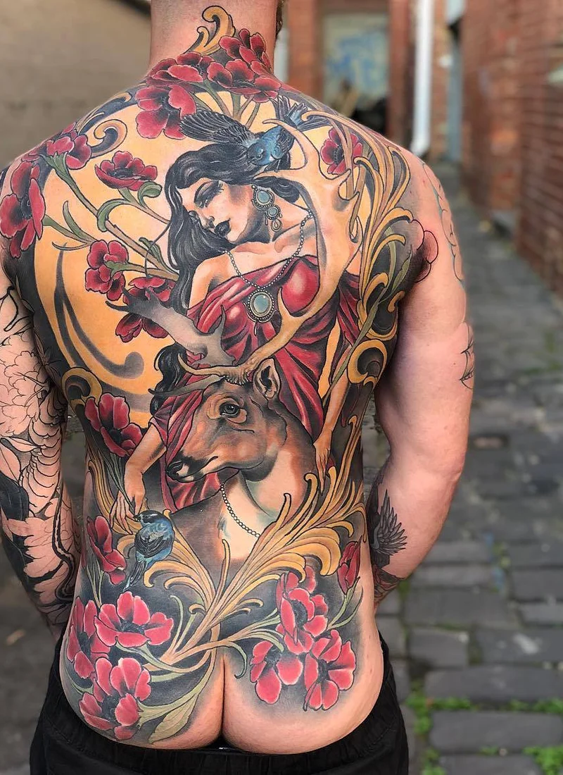 Jake Danielson - tattoo grande estilo neo tradicional