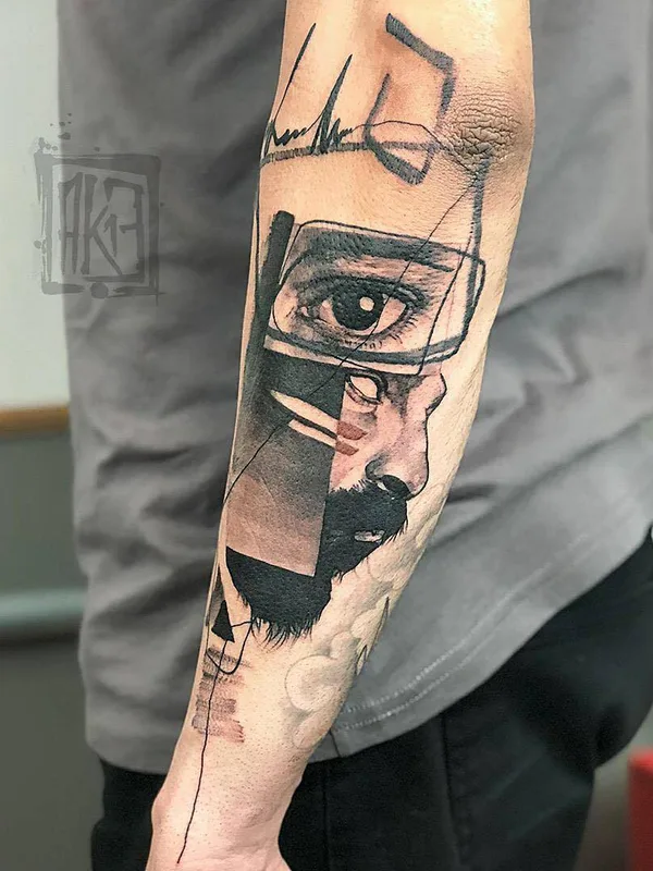black and grey sketch Tatuaggio su forearm #26788 | Tatuatore Artem Korobov