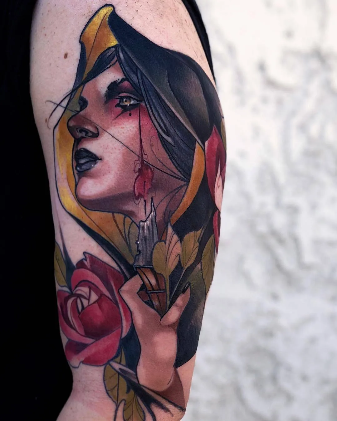 Tattoo artist Matt Tischler, authors style color neo traditional tattoo | USA