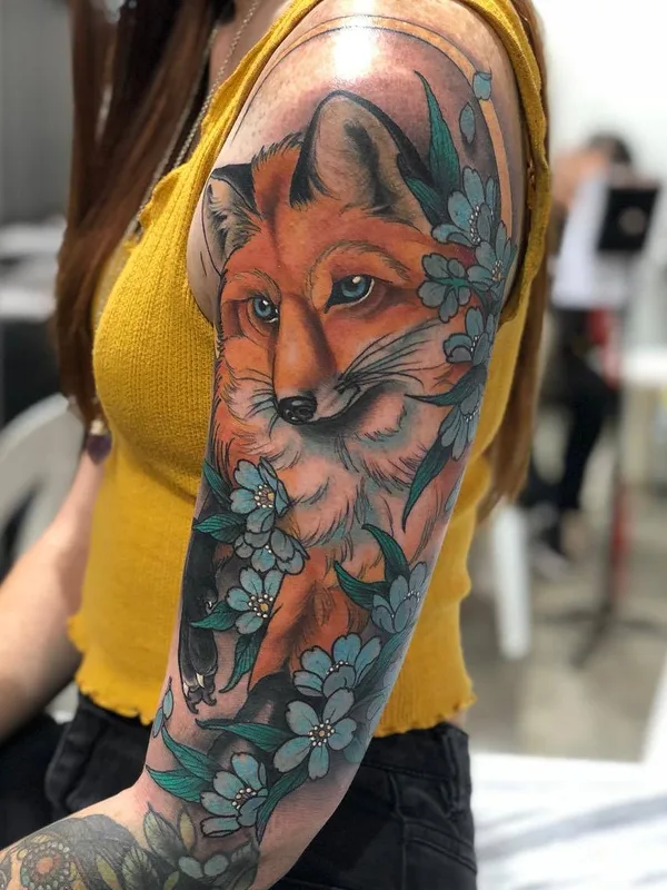 female color realism 纹身 在 full sleeve #26419 | 纹身师 Jake Danielson
