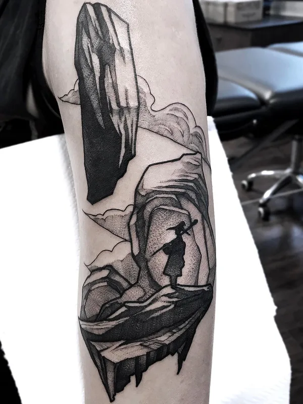 black and grey blackwork Tatuaggio su forearm #26665 | Tatuatore Maurycy Szymczak