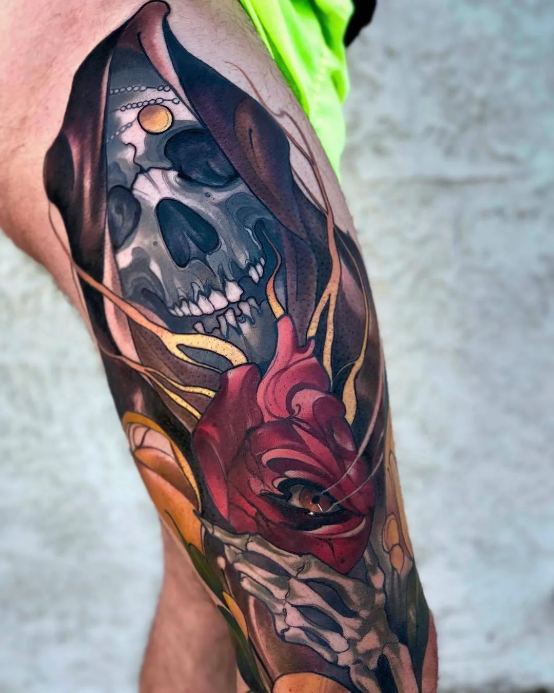 Tattoo artist Matt Tischler, authors style color neo traditional tattoo | USA