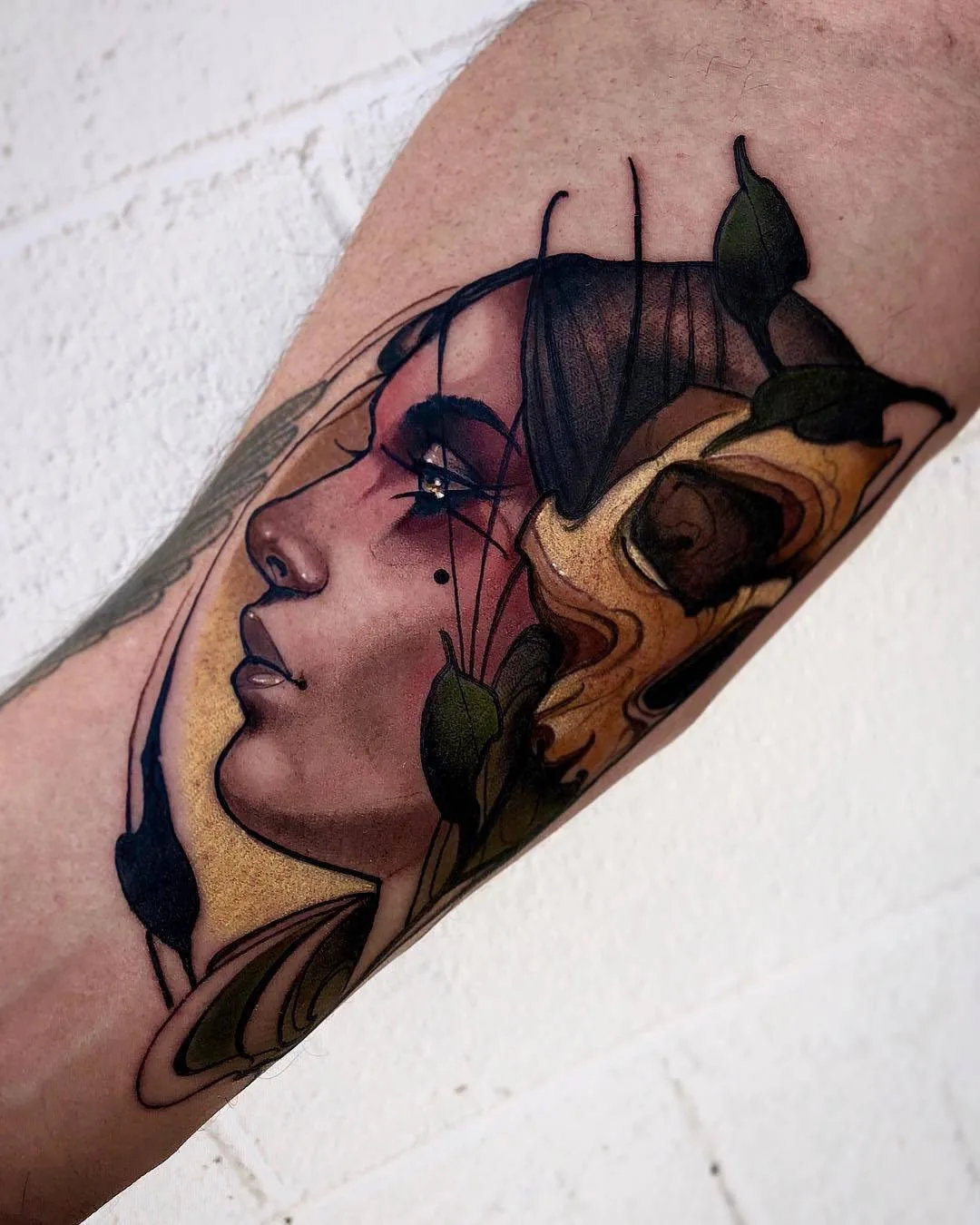 Tattoo artist Matt Tischler, authors style color neo traditional tattoo | USA