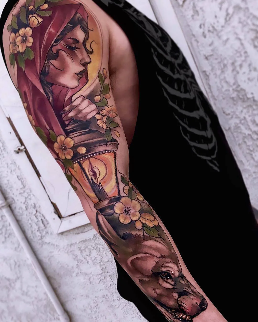 Tattoo artist Matt Tischler, authors style color neo traditional tattoo | USA