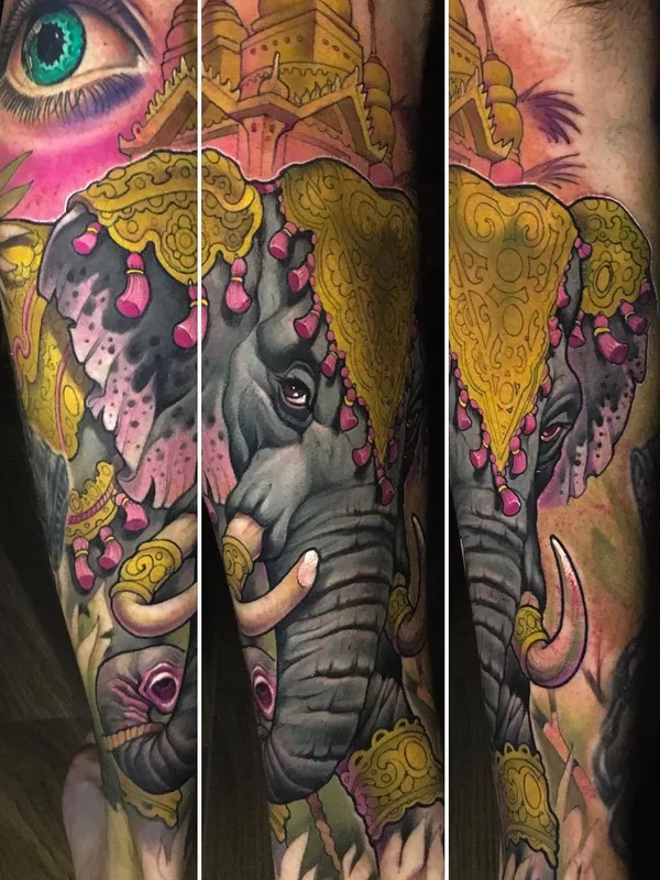 color illustrative 纹身 在 full sleeve #26564 | 纹身师 Victor Chil
