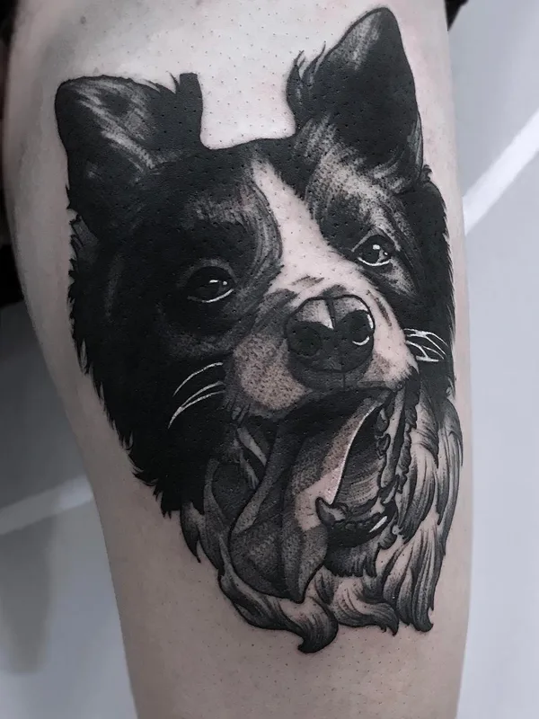 black and grey black and grey Tatuaggio su thigh #26660 | Tatuatore Maurycy Szymczak