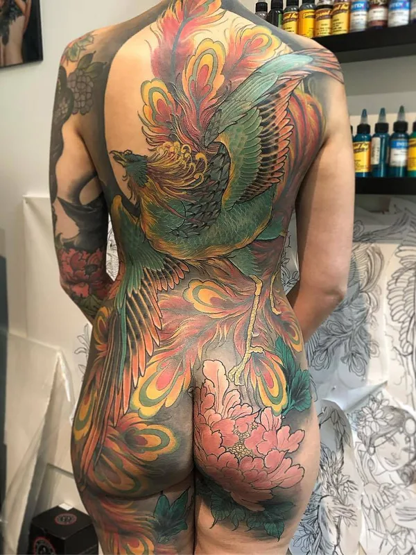 female color japanese 纹身 在 full back #26426 | 纹身师 Jake Danielson