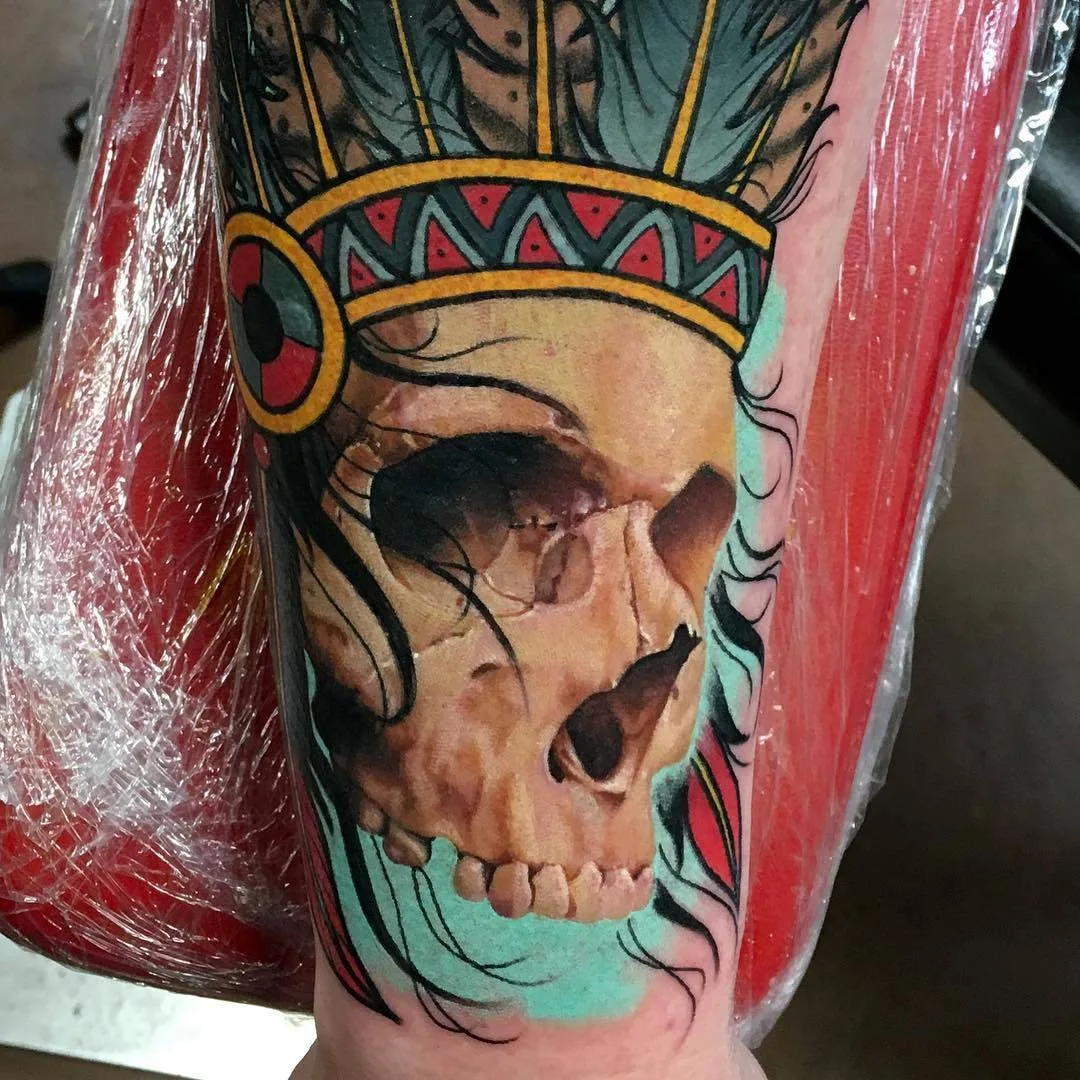 Tattoo artist John Yogi Barrett, authors style realistic tattoo with traditional images | USA