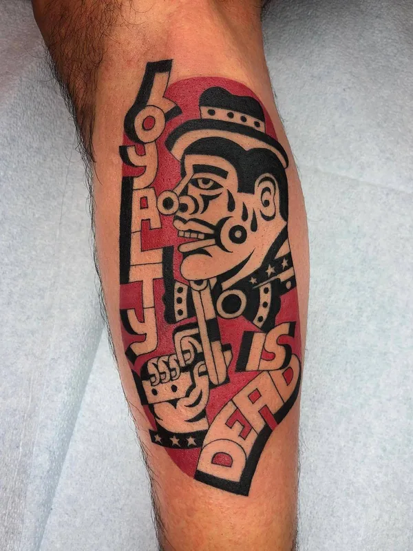 color graphic Tatuaggio su calf #26816 | Tatuatore Luxiano 31
