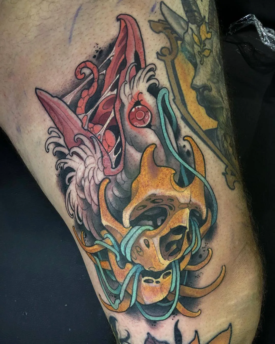 Tattoo artist MOSH, color neo traditional oriental tattoo by individual design | Barcelona, Spain